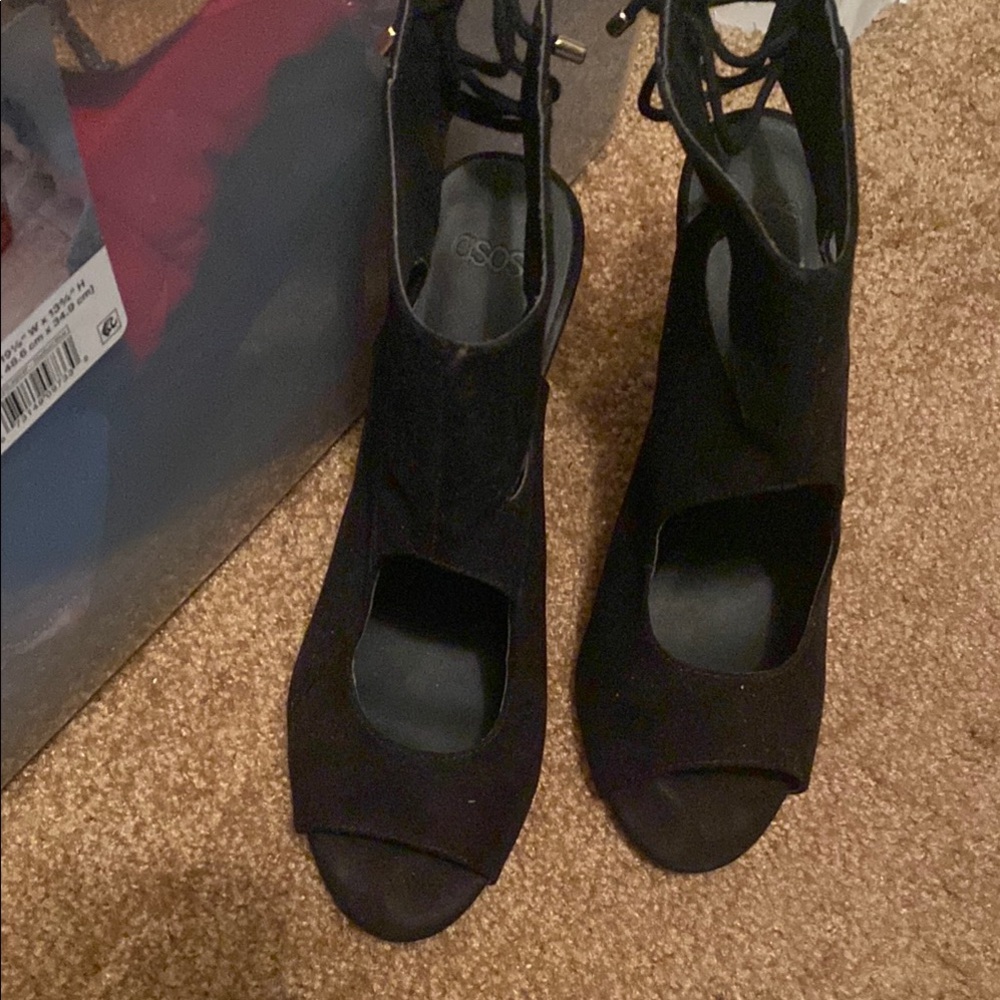 ASOS Elegant Black Open-Toe Heels